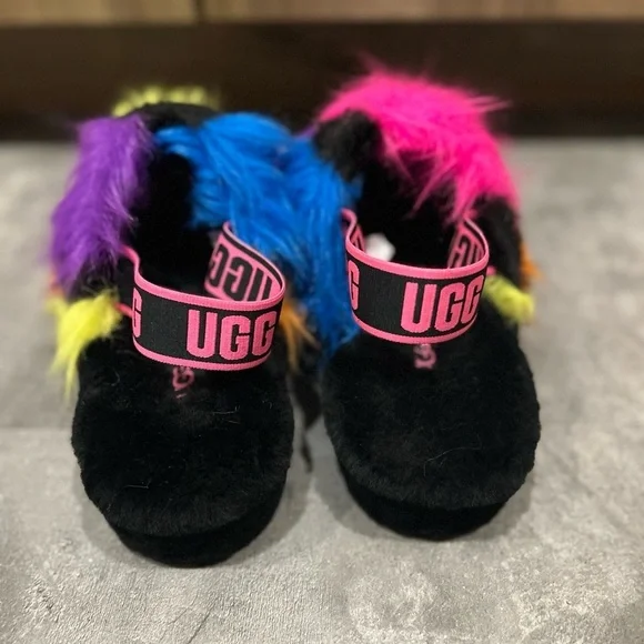 UGG Fluff Yeah Party Spots Slippers size 10 NWT - Picture 5 of 11